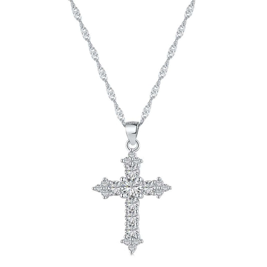 [Royal Jewelry]Delicate Cross Shape Necklace
