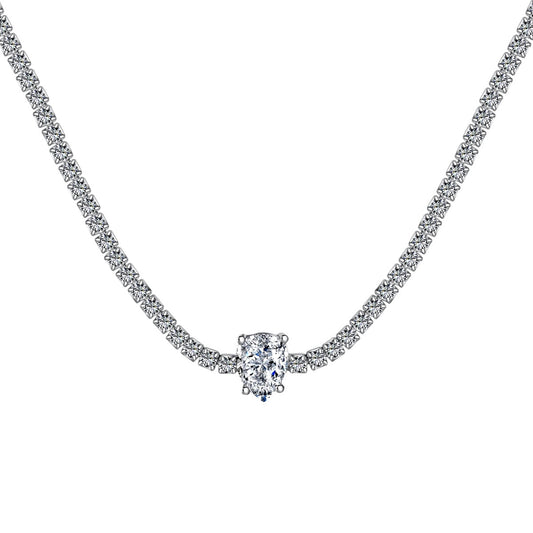 [Royal Jewelry]1.0 carat Unique Pear Cut Tennis Necklace