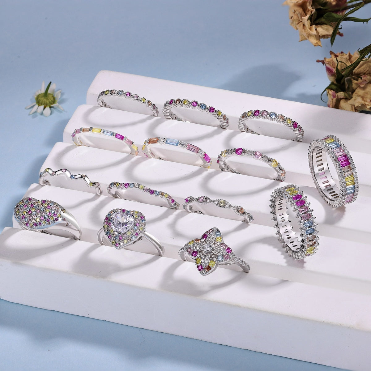 [Royal Jewelry]Ornate Vibrant Round Cut Daily Ring