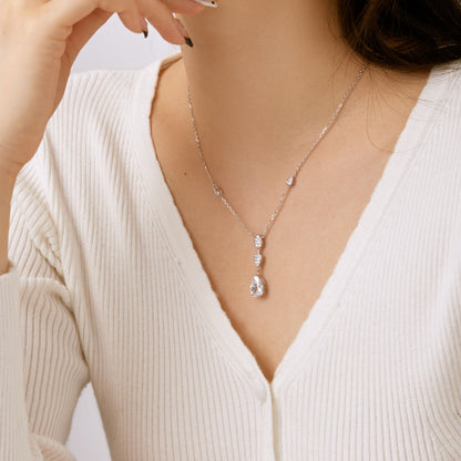 [Royal Jewelry]Dazzling Pear Cut Necklace