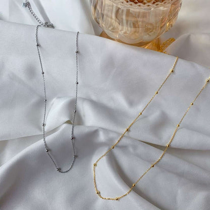 [Royal Jewelry]Small Bead Clavicle Chain Simple Necklace