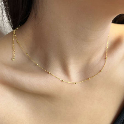 [Royal Jewelry]Small Bead Clavicle Chain Simple Necklace