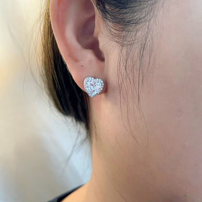 [Royal Jewelry]Sparkling Heart Shape Lover Earrings