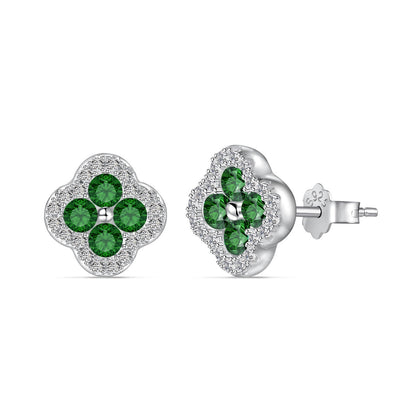[Royal Jewelry]Four-Leaf Clover Flower Shaped Earrings