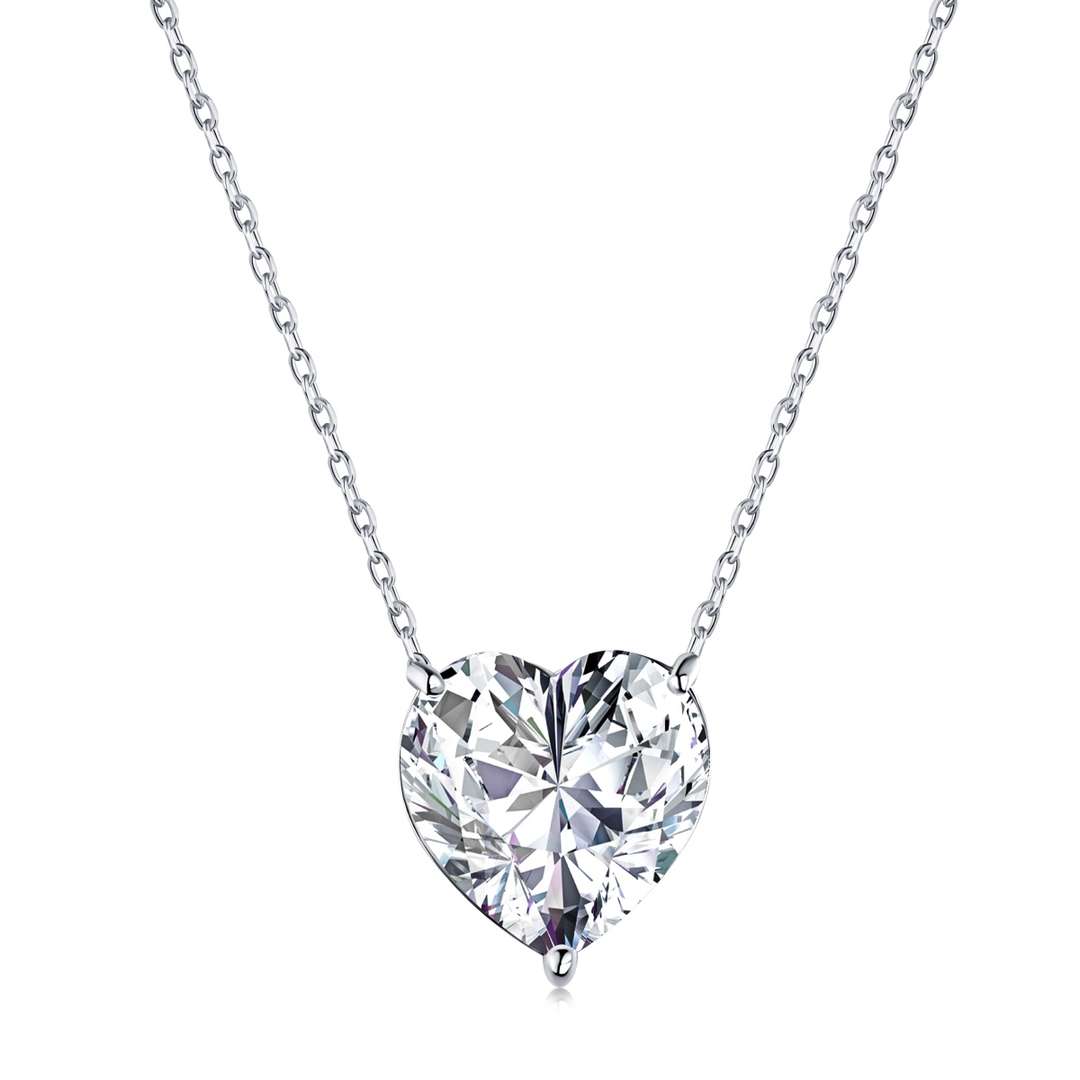 [Royal Jewelry]6.0 carat Radiant Heart Shape Necklace