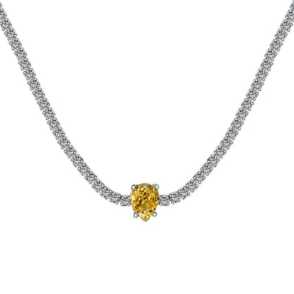 [Royal Jewelry]1.0 carat Unique Pear Cut Tennis Necklace
