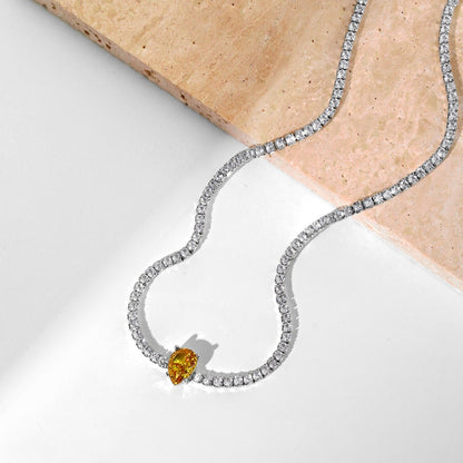 [Royal Jewelry]1.0 carat Unique Pear Cut Tennis Necklace