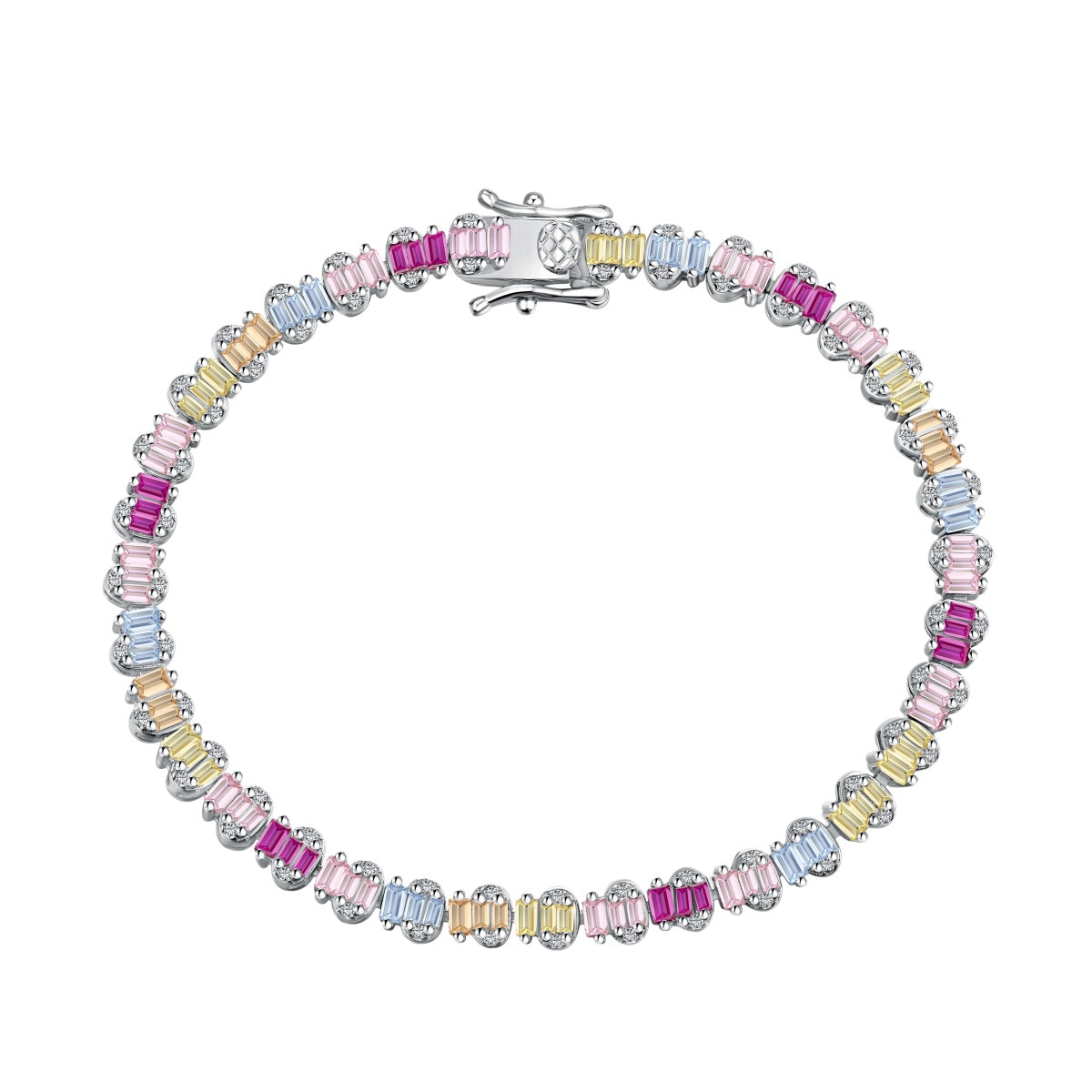 [Royal Jewelry]Delicate Colorful Emerald Cut Party Bracelet