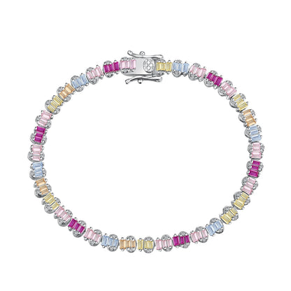 [Royal Jewelry]Delicate Colorful Emerald Cut Party Bracelet