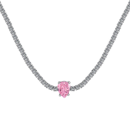 [Royal Jewelry]1.0 carat Unique Pear Cut Tennis Necklace