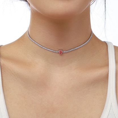 [Royal Jewelry]1.0 carat Unique Pear Cut Tennis Necklace