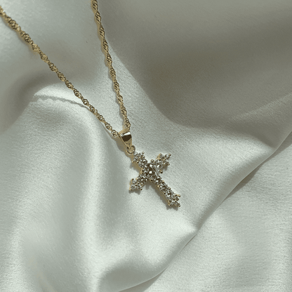 [Royal Jewelry]Delicate Cross Shape Necklace