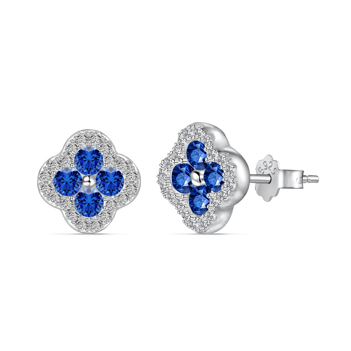 [Royal Jewelry]Four-Leaf Clover Flower Shaped Earrings