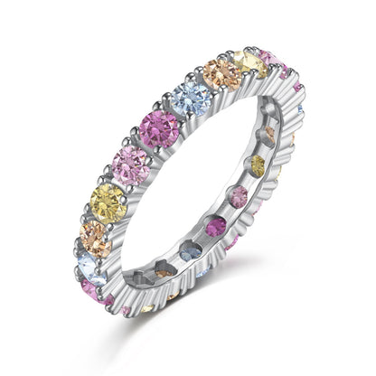 [Royal Jewelry]Dazzling Lustrous Round Cut Tennis Ring