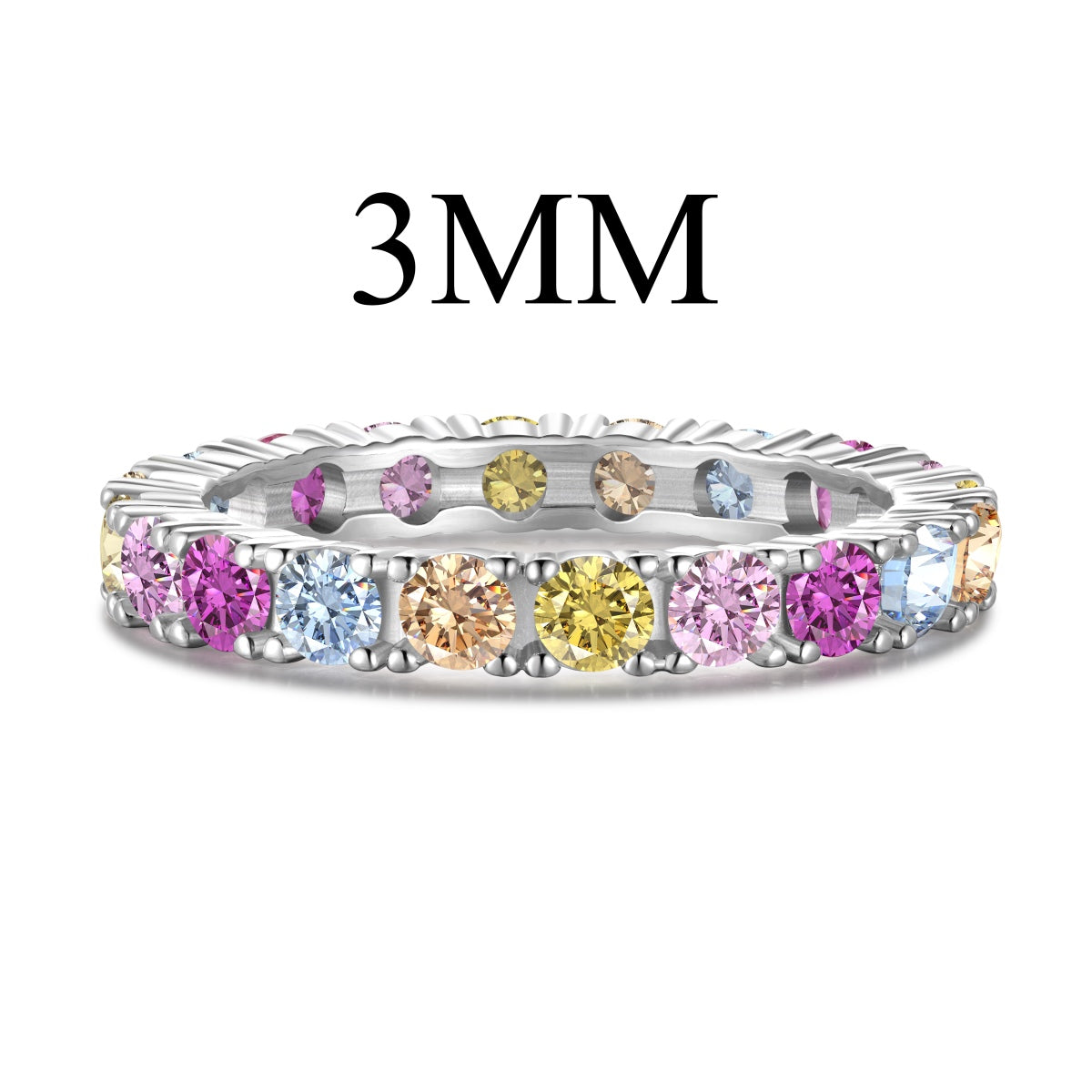 [Royal Jewelry]Dazzling Lustrous Round Cut Tennis Ring