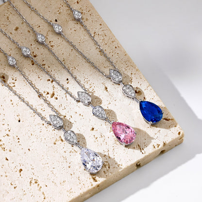 [Royal Jewelry]Dazzling Pear Cut Necklace