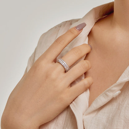 [Royal Jewelry]Ornate Colorful Radiant Cut Daily Ring