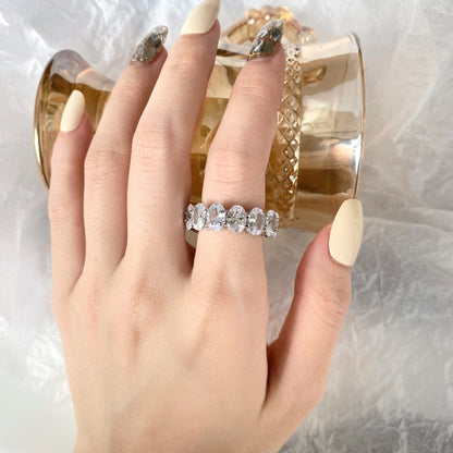 [Royal Jewelry]Dainty Elongated Cushion Cut Tennis Ring
