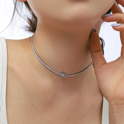 [Royal Jewelry]1.0 Carat Shining Oval Cut Necklace