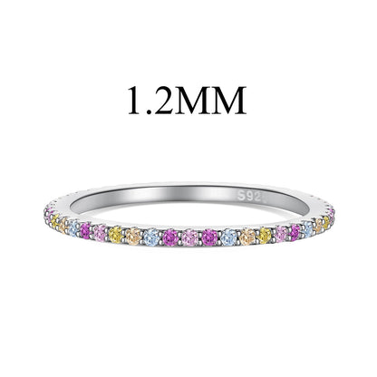[Royal Jewelry]Ornate Colorful Round Cut Tennis Ring