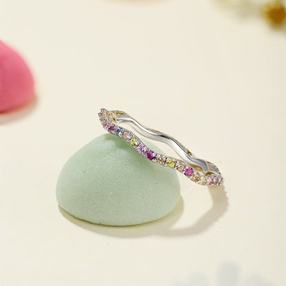 [Royal Jewelry]Dainty Colorful Round Cut Party Ring