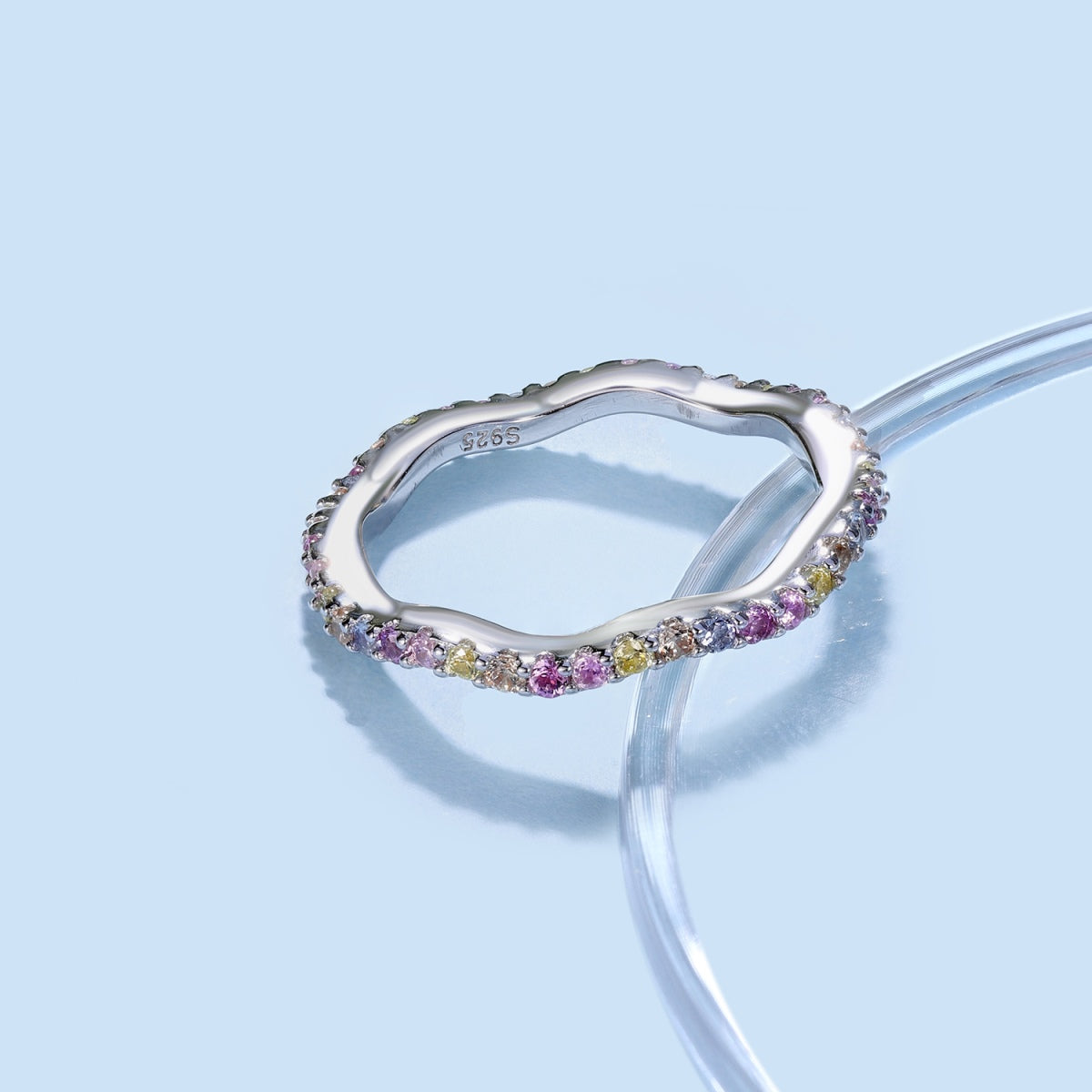 [Royal Jewelry]Dainty Colorful Round Cut Party Ring