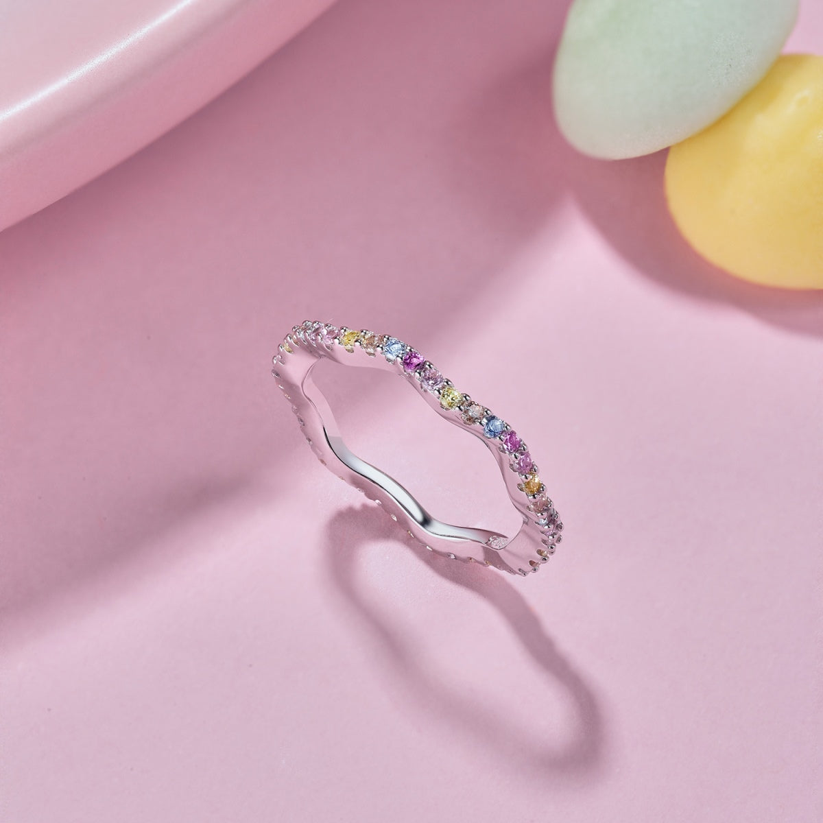 [Royal Jewelry]Dainty Colorful Round Cut Party Ring