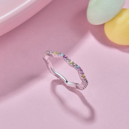 [Royal Jewelry]Dainty Colorful Round Cut Party Ring