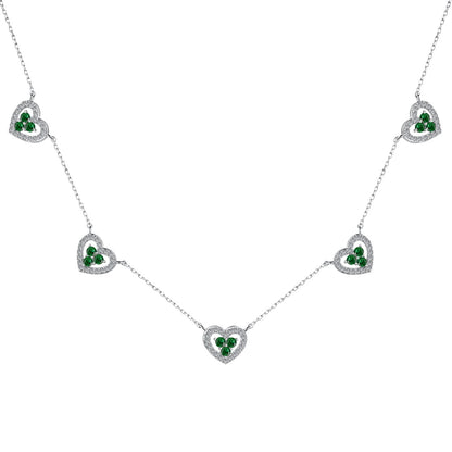 [Royal Jewelry]Sparkling Five Heart Necklace