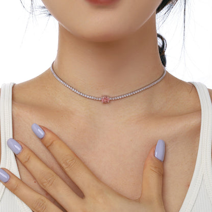 [Royal Jewelry]1.0 Carat Shining Oval Cut Necklace