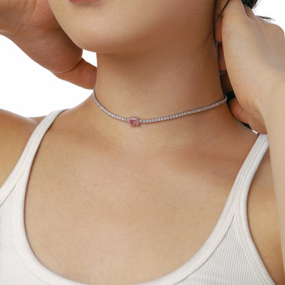 [Royal Jewelry]1.0 Carat Shining Oval Cut Necklace