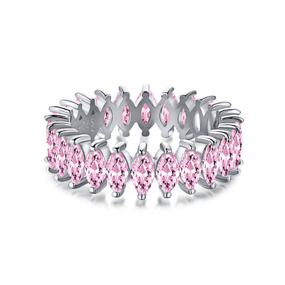 [Royal Jewelry]Gorgeous Marquise Cut Tennis Ring