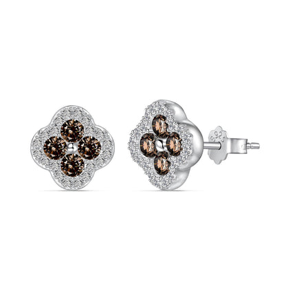 [Royal Jewelry]Four-Leaf Clover Flower Shaped Earrings