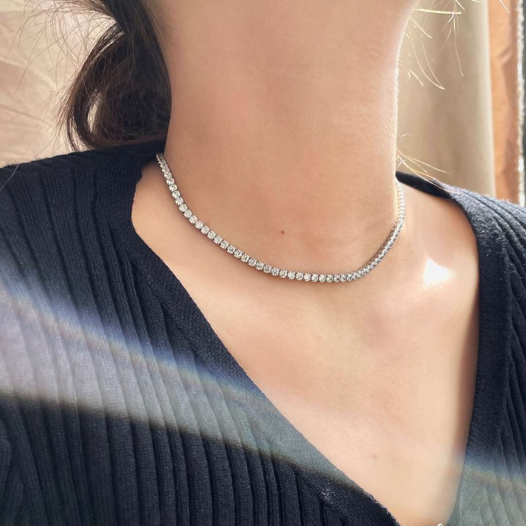 [Royal Jewelry]Elegant Tennis Chain Necklace