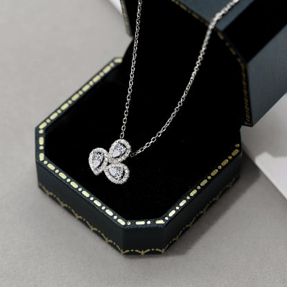[Royal Jewelry]Elegant Flower Shape Pear Cut Necklace