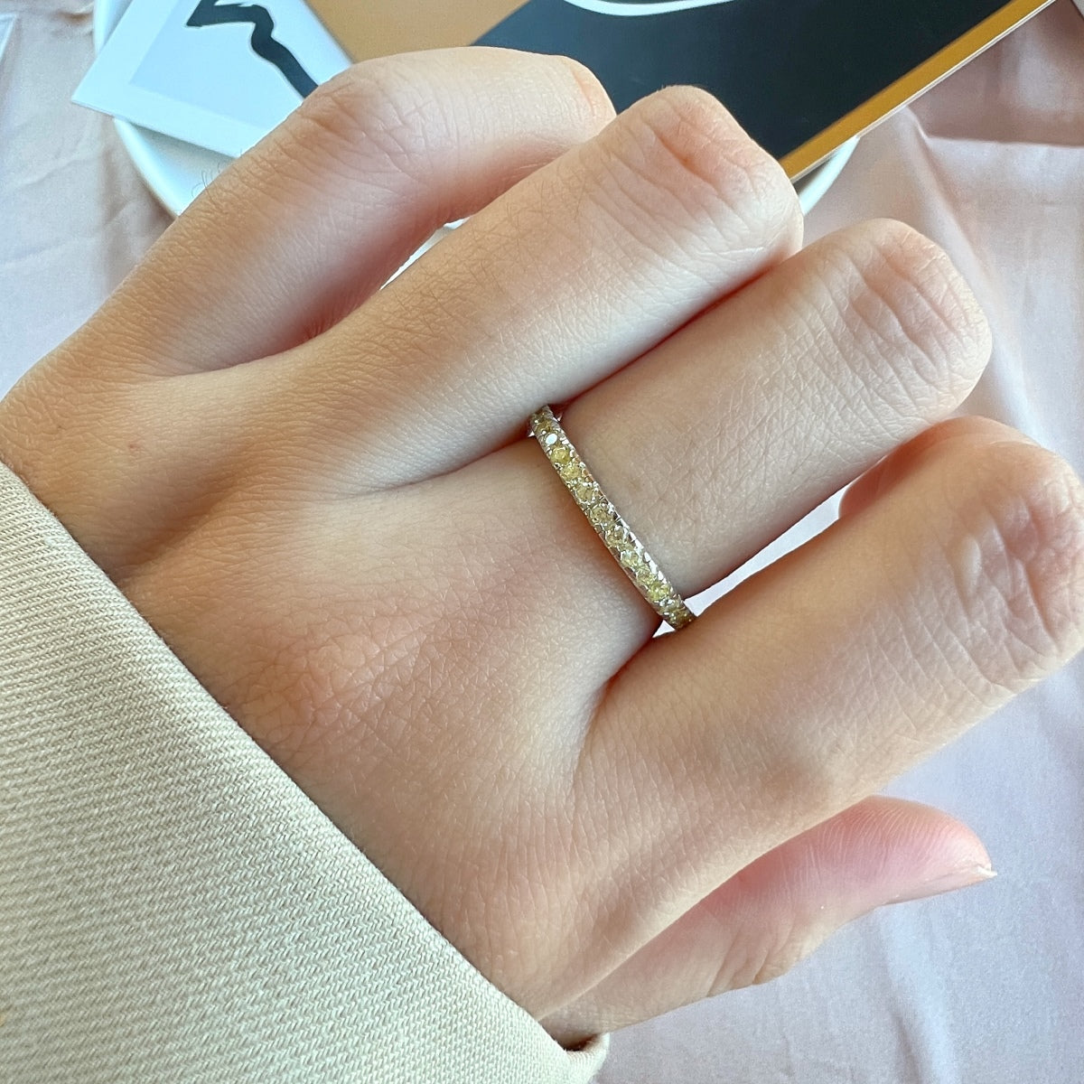 [Royal Jewelry]Delicate Sparkling Round Cut Daily Ring