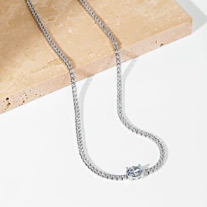 [Royal Jewelry]1.0 Carat Shining Oval Cut Necklace
