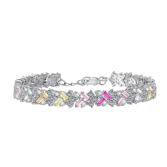[Royal Jewelry]Dazzling Unique Multi Shape Daily Bracelet