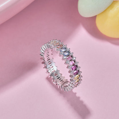 [Royal Jewelry]Splashy Ornate Emerald Cut Cocktail Ring