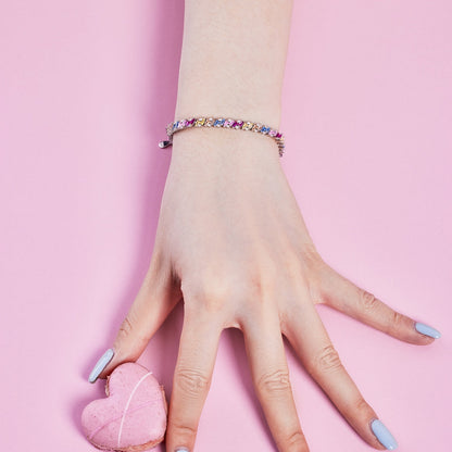 [Royal Jewelry]Ornate Sparkling Multi Cut Party Bracelet
