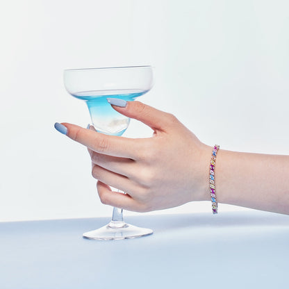 [Royal Jewelry]Ornate Sparkling Multi Cut Party Bracelet