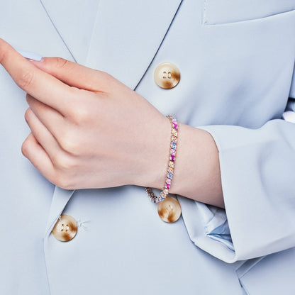 [Royal Jewelry]Ornate Sparkling Multi Cut Party Bracelet