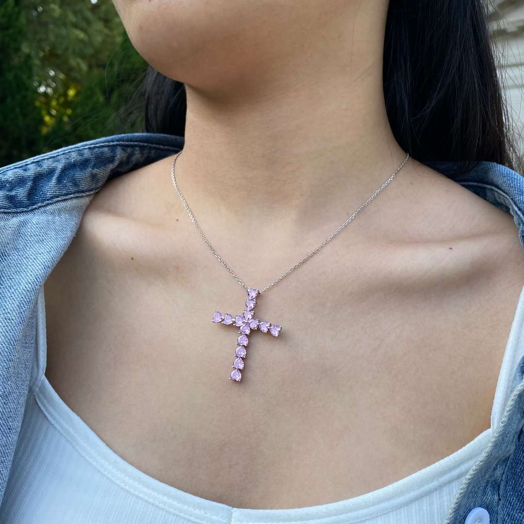 [Royal Jewelry]Radiant Cross Shape Necklace
