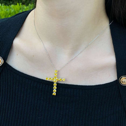 [Royal Jewelry]Radiant Cross Shape Necklace