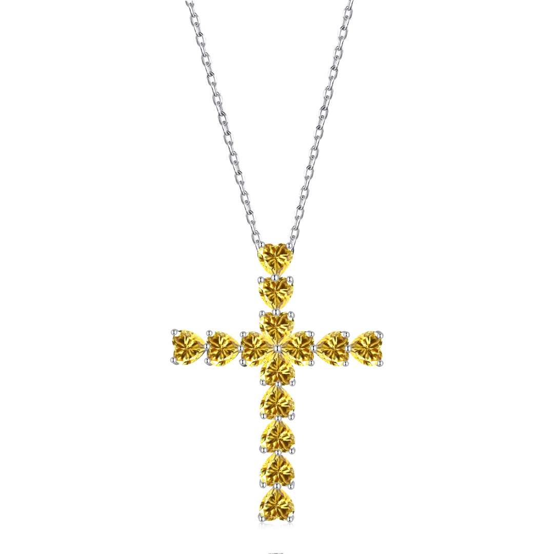 [Royal Jewelry]Radiant Cross Shape Necklace