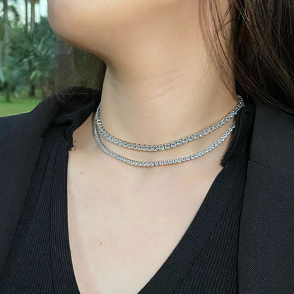 [Royal Jewelry]Elegant Tennis Chain Necklace