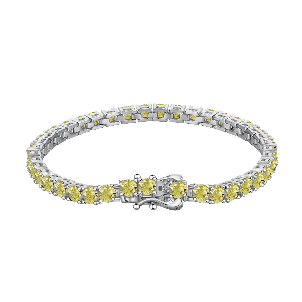 [Royal Jewelry]Ornate Dazzling Round Cut Tennis Bracelet