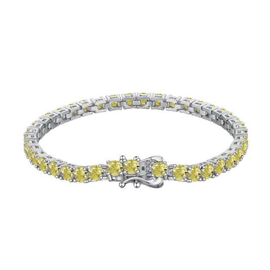 [Royal Jewelry]Ornate Dazzling Round Cut Tennis Bracelet