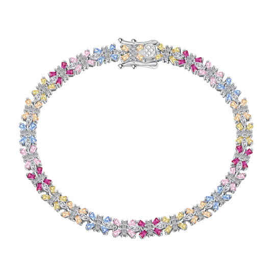 [Royal Jewelry]Radiant Colorful Emerald Cut Party Bracelet