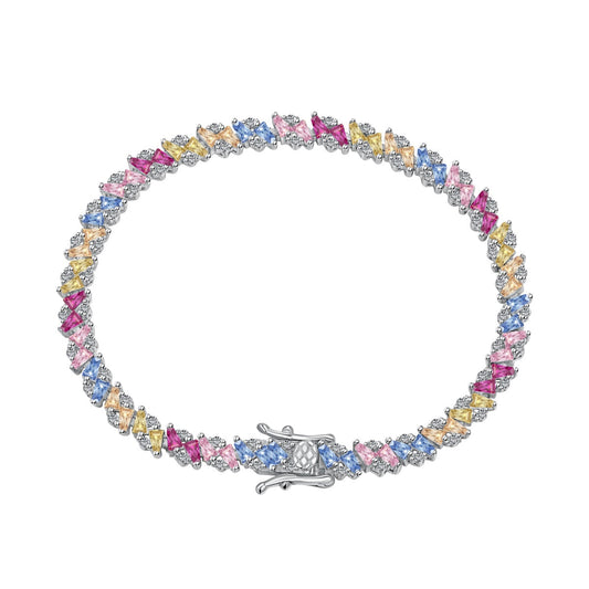 [Royal Jewelry]Ornate Sparkling Multi Cut Party Bracelet